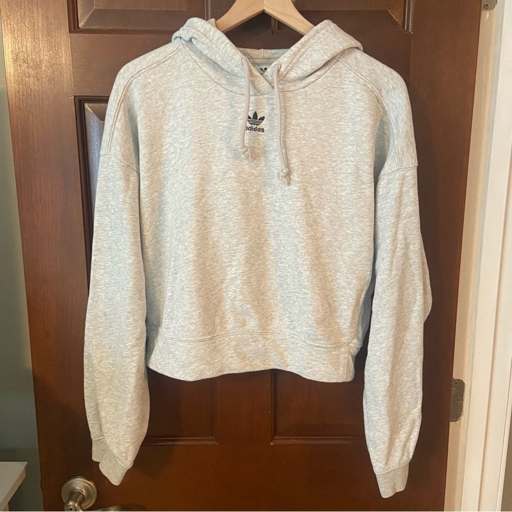Adidas Women's Grey Hoodie - Medium